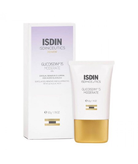 ISDINCEUTICS Glicoisdin 15 Moderate – Gel facial exfoliante con ácido glicólico para renovar la piel y mejorar su textura