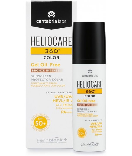 Heliocare 360 Gel Oil-Free Color Bronze intense SPF50+ protector facial con color