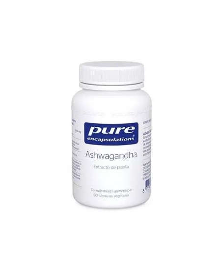 Cápsulas de ashwagandha Pure Encapsulations con extracto estandarizado