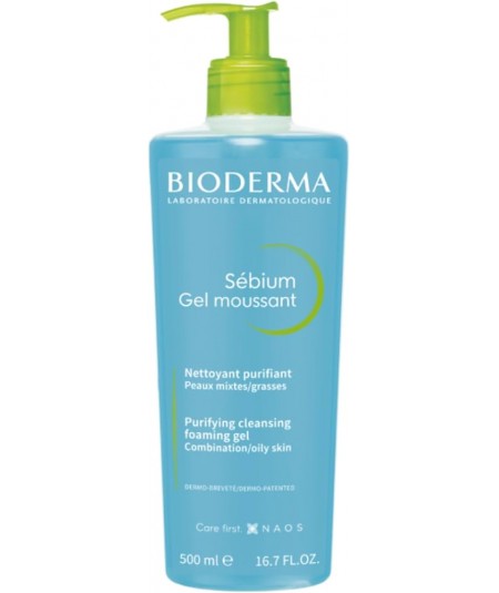 Bioderma Sébium Gel Moussant 500 ml – Gel limpiador para piel grasa